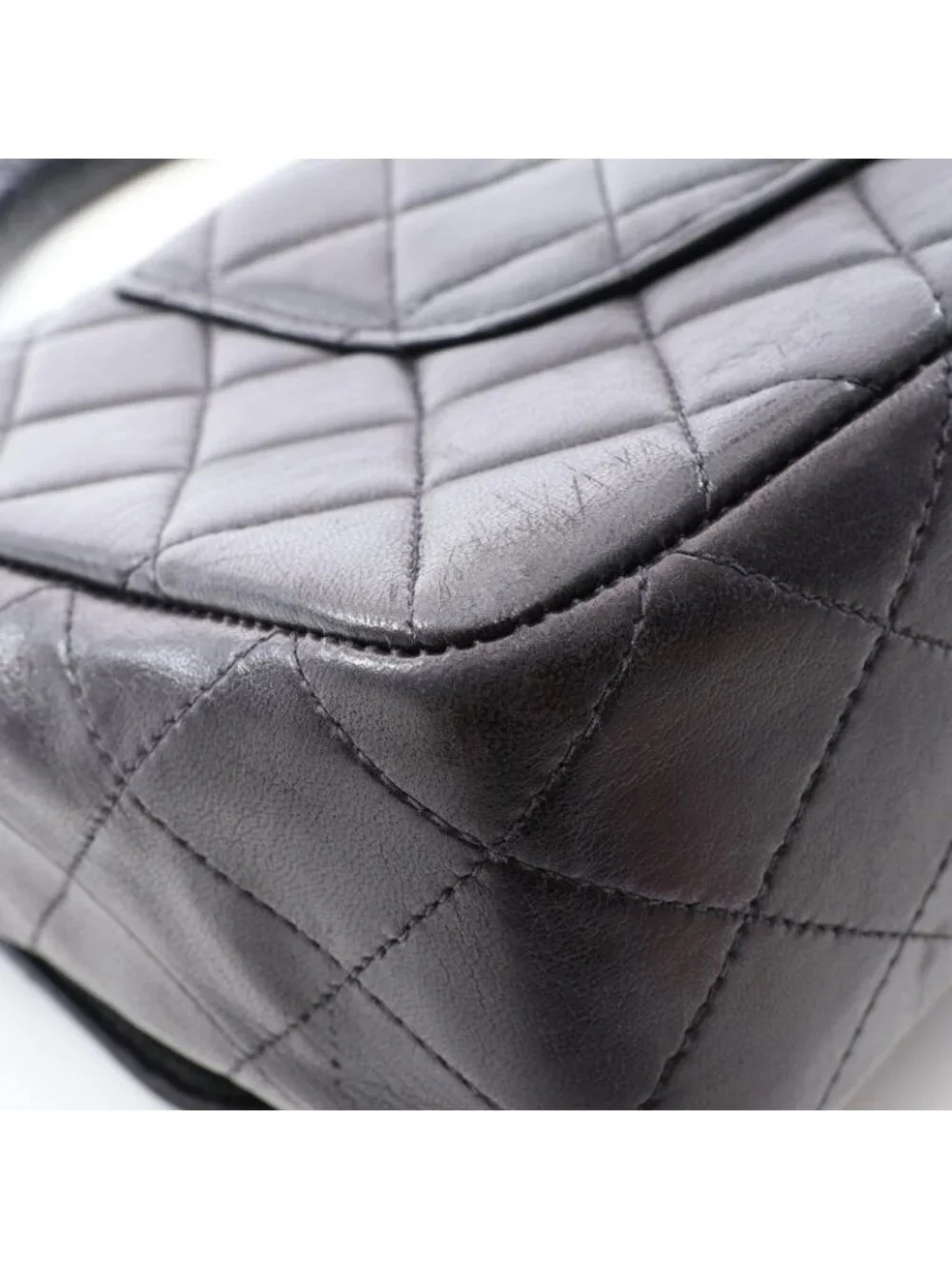 Chanel Handbag Quilted Parent Child Bag Black Lambskin